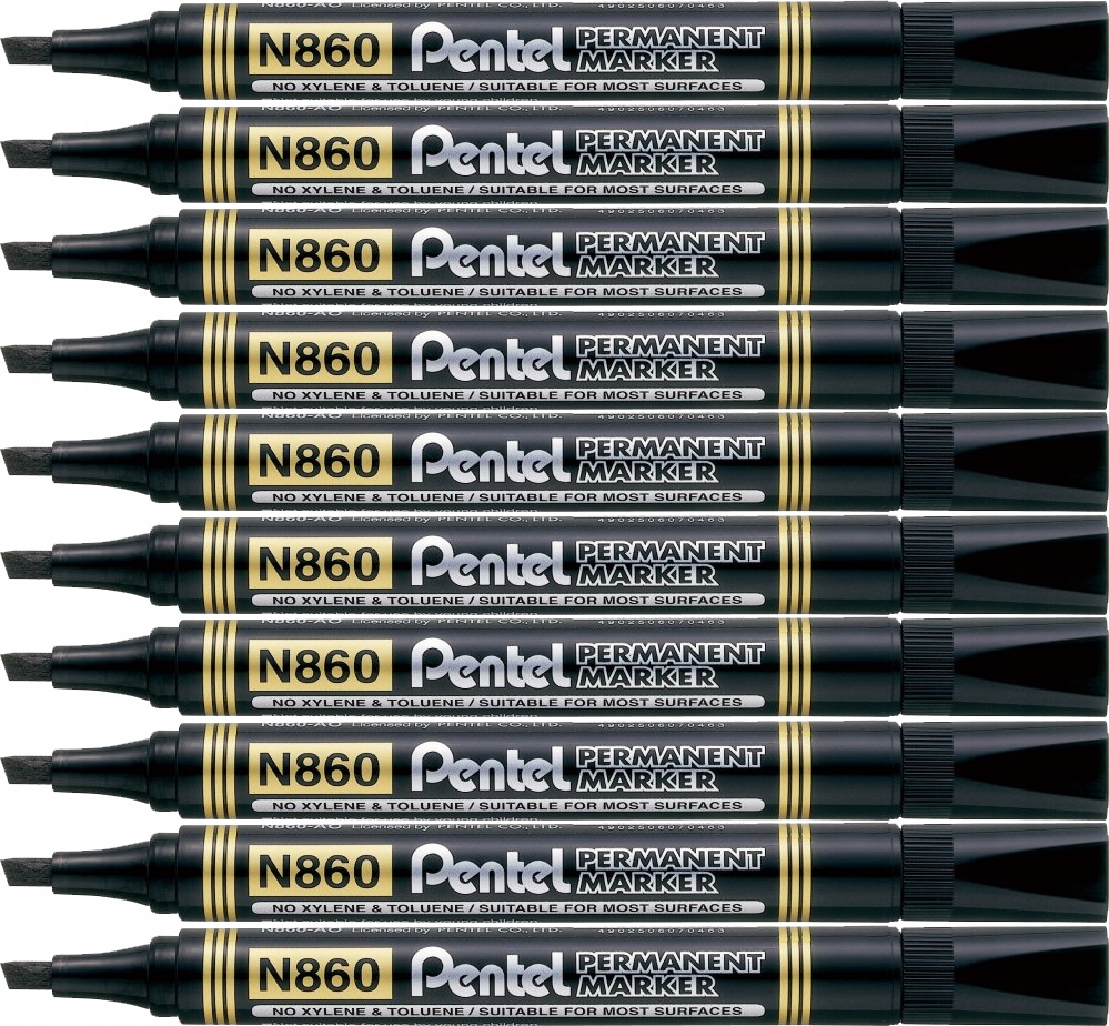 

Marker Permanentny Pentel N860 Ścięty Czarny x10