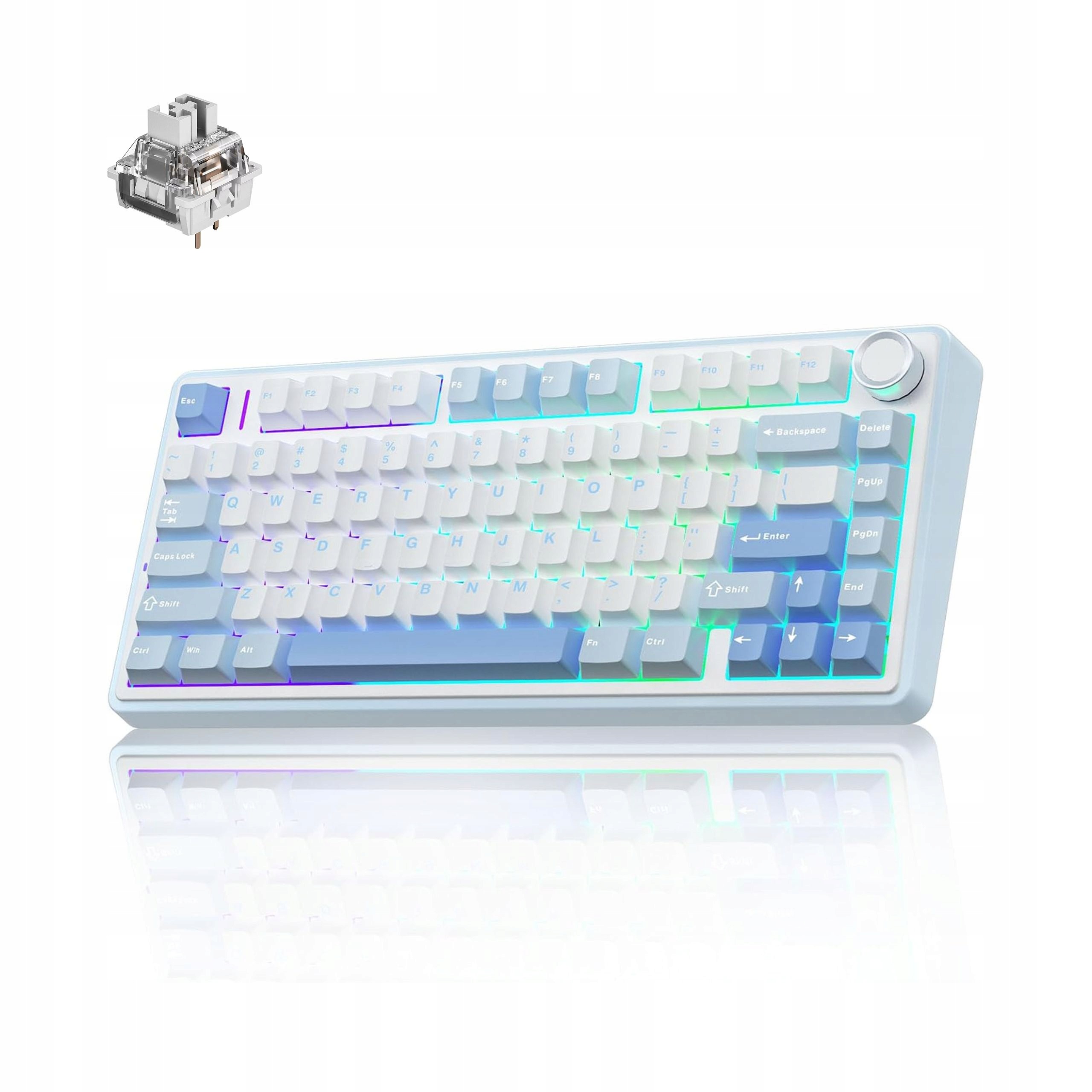 Aula F75 Bezdrátová mechanická herní klávesnice Gray Wood V3