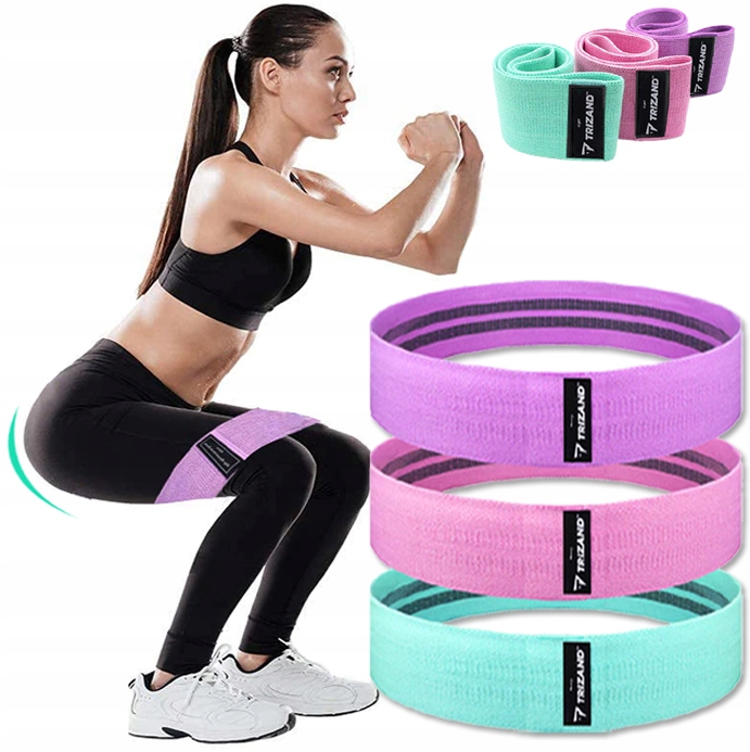 ZESTAW 3 GUMY OPOROWE TAŚMY MATERIAŁOWE DO ĆWICZEŃ Grubość 5 mm