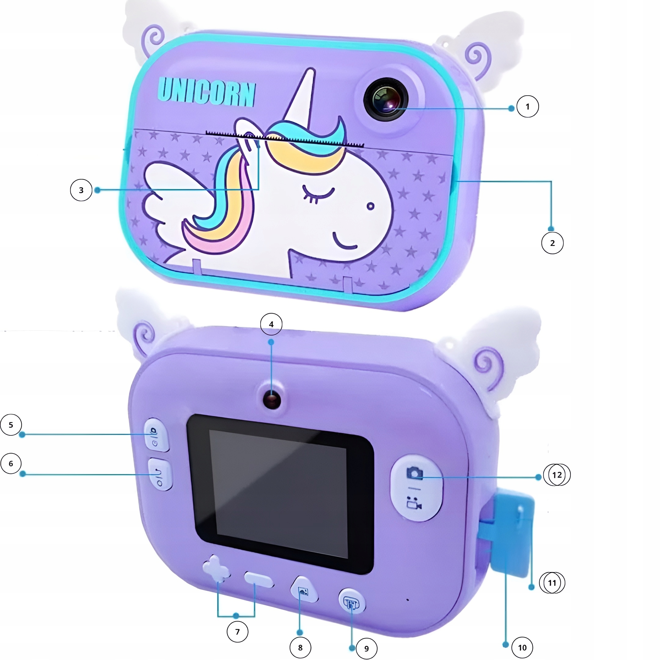 APARAT NATYCHMIASTOWY CYFROWY DLA DZIECI Z DRUKARKĄ KARTA 32GB + 2 ROLKI Pamięć karty pamięci