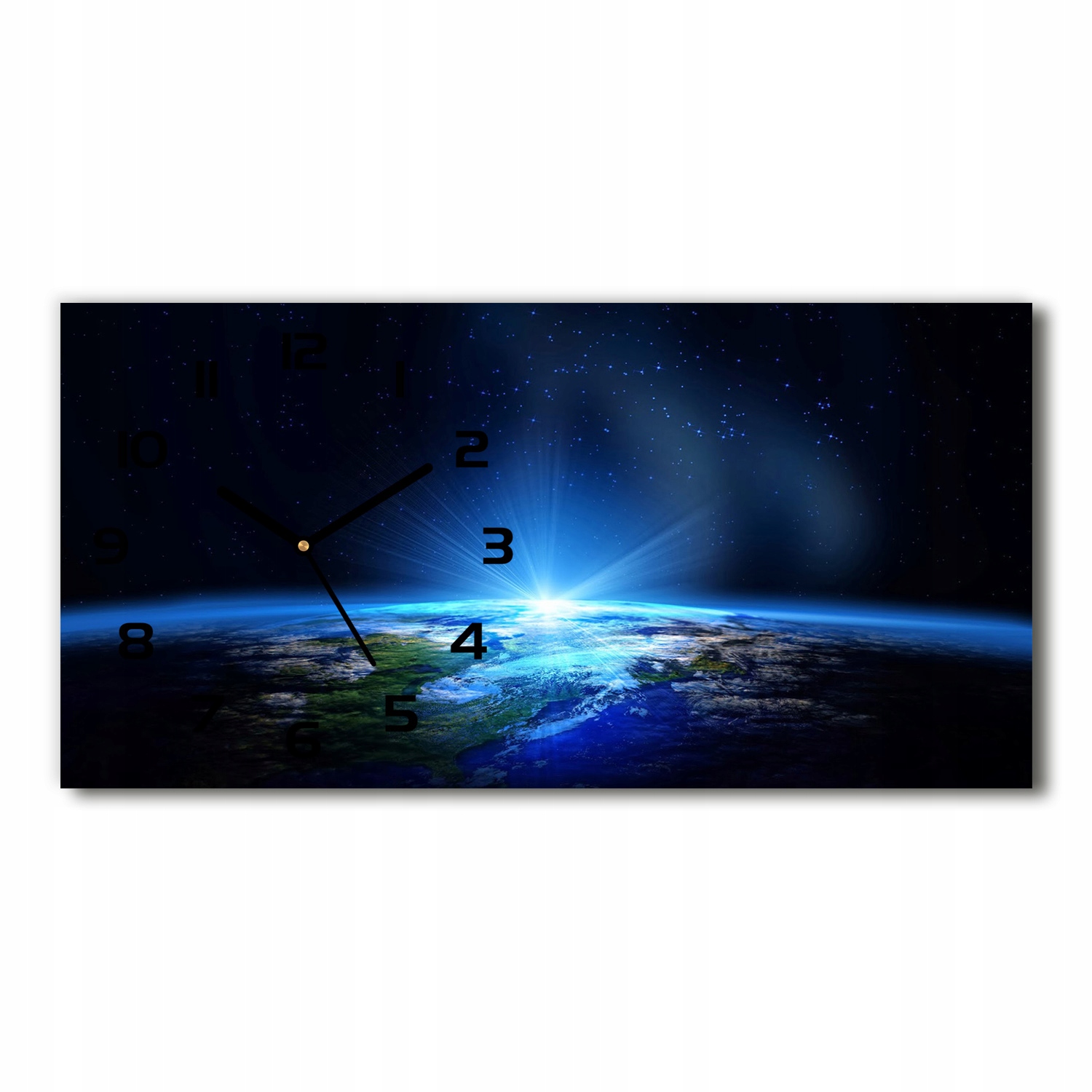 

Szklany poziomy zegar ścienny Planeta Ziemia 60x30