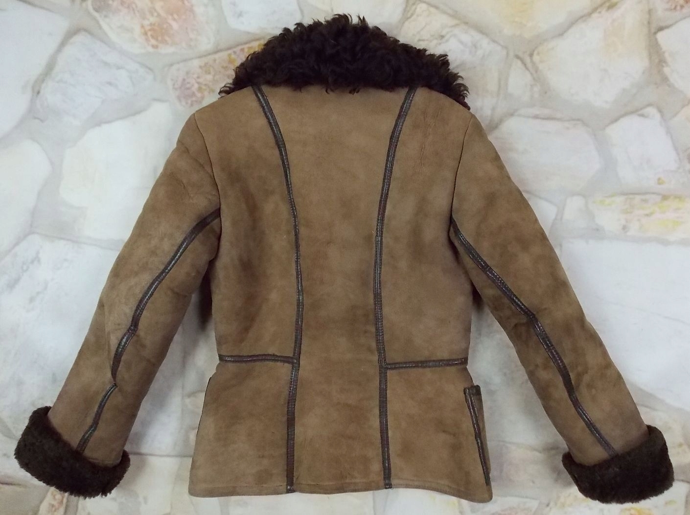 ANTARTEX kozuch skórzany damski M/L Wzór dominujący bez wzoru