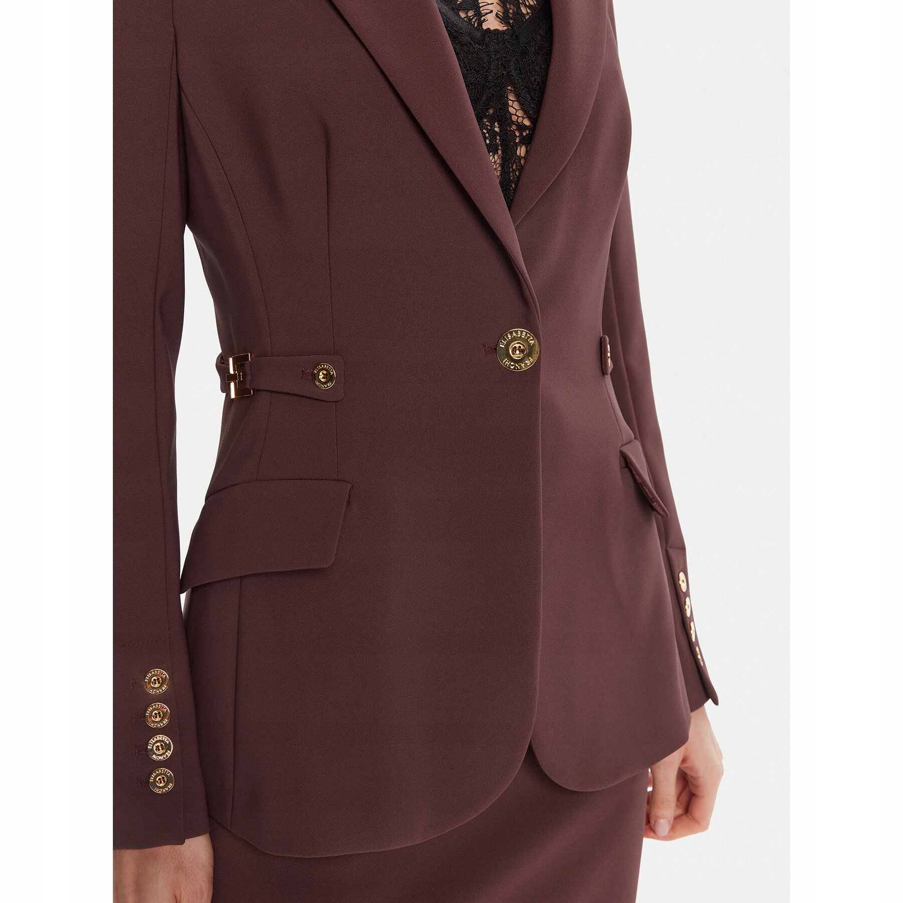 Elisabetta Franchi Damskie Marynarka Bordowy
