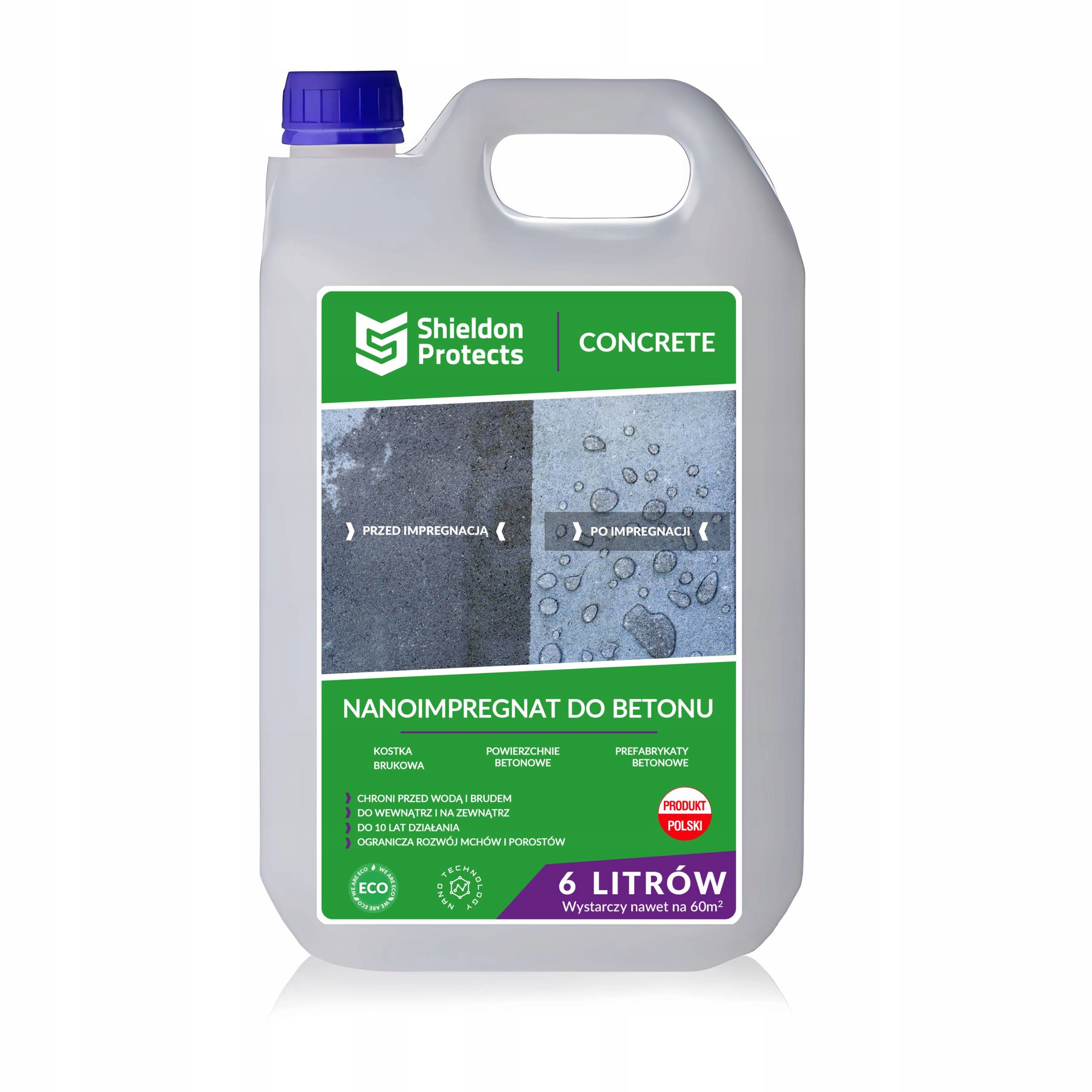 Impregnát na dlažební kostky a betonu Shieldon Concrete 6 l pokrývá až 60 m²