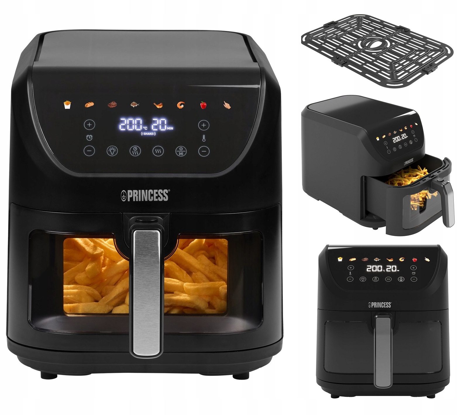 Najlepšia Digitálna Fritéza na horúci vzduch Slim Airfryer 8L okienko tácka
