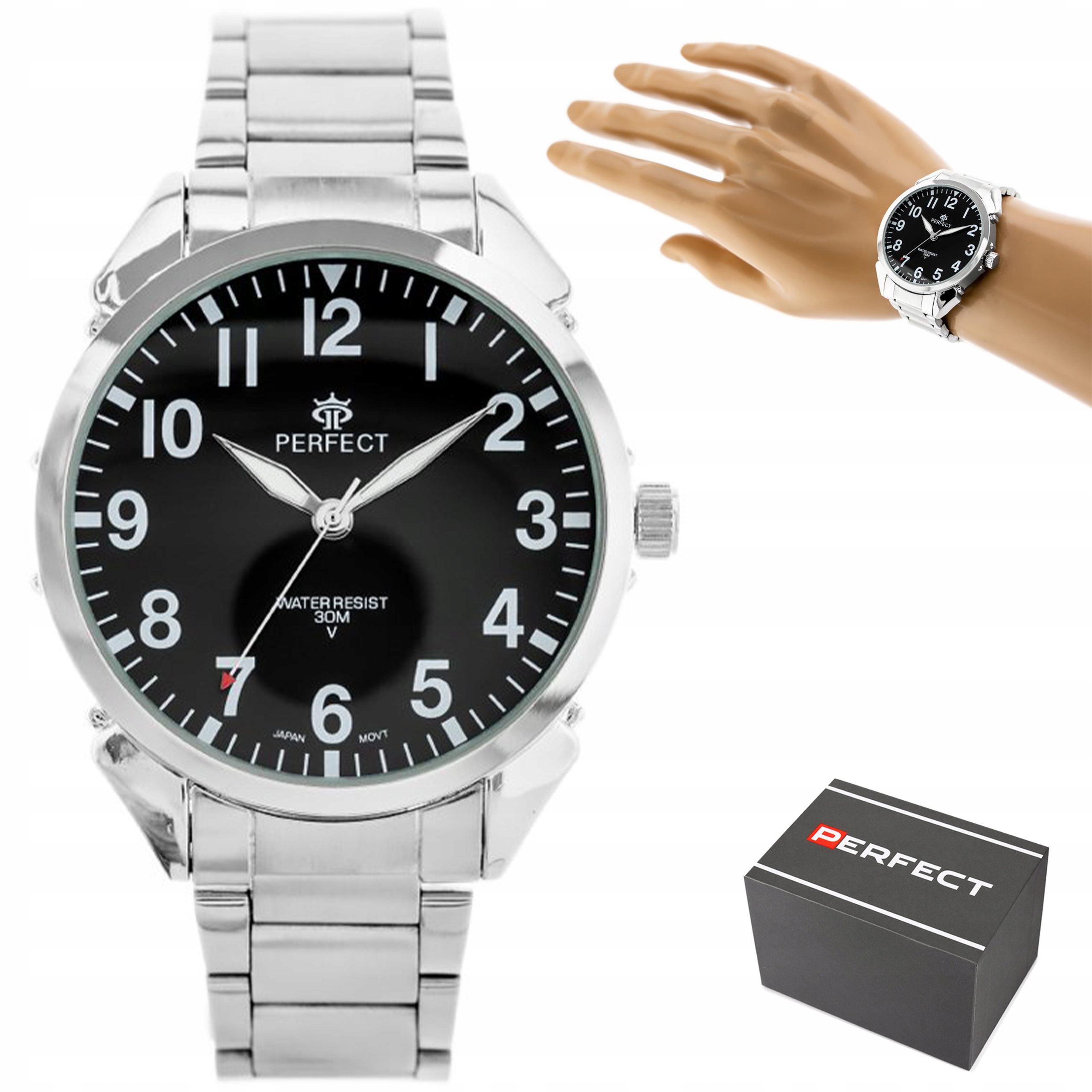 Zegarek Męski PERFECT CHASE klasyk bransoleta +BOX