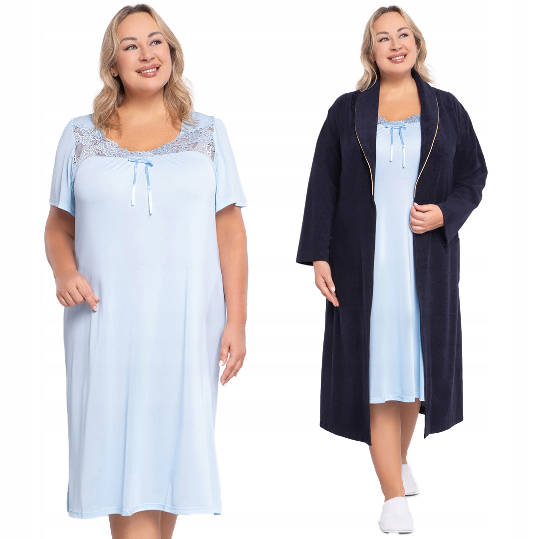 Světle modrá košile s krajkou Mewa noční