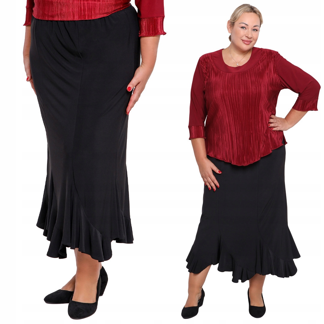 Černá sukně s volánkem plus size velikost 48/50