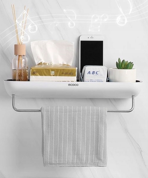 2x PÓŁKA ŁAZIENKOWA WISZĄCA POD PRYSZNIC ECOCO Wysokość mebla 5.5 cm