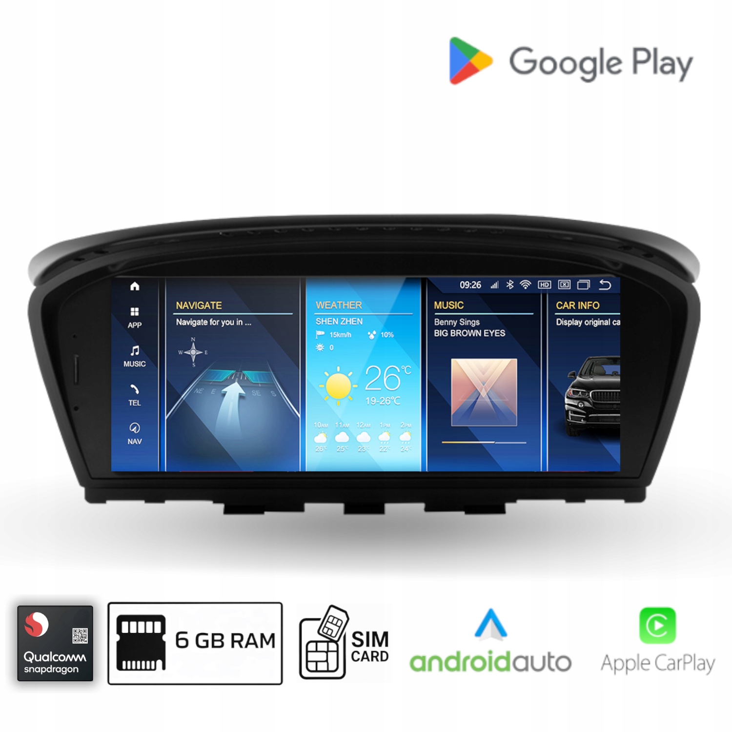 Android rádio Bmw E60 E90 CCC Android Auto Carplay Qualcomm 668s 6 Gb Ram