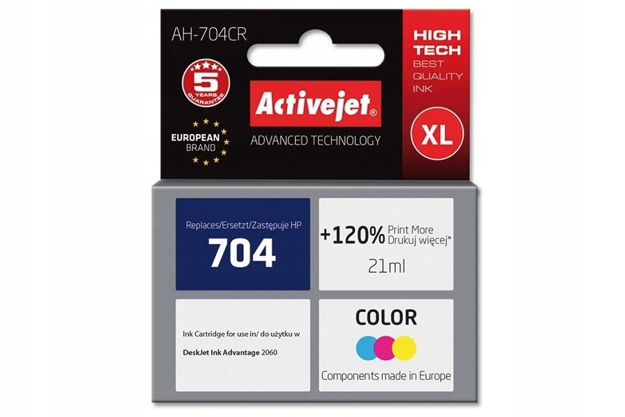 Tusz ActiveJet AH-704CR do HP kolor HP 704