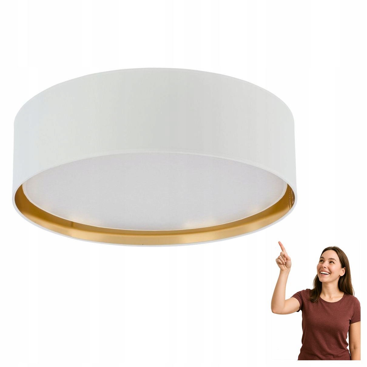 Stropná lampa Bilbao White/gold 600 3433 Tk Lighting