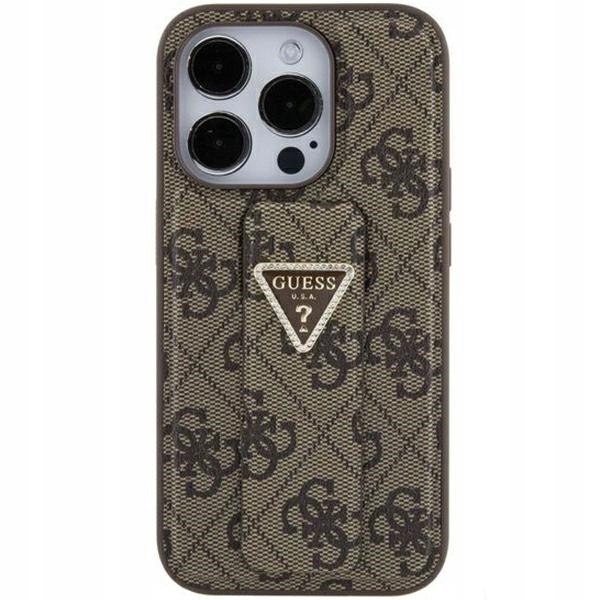 Pouzdro Guess GUHCP15SPGS4TDW Apple iPhone 15 hardcase Grip Stand 4G Triangle