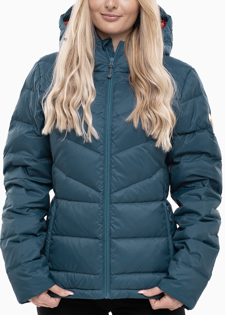 Alpinus Dámská s kapucí prošívaná péřová bunda s kapucí, velikost vel
