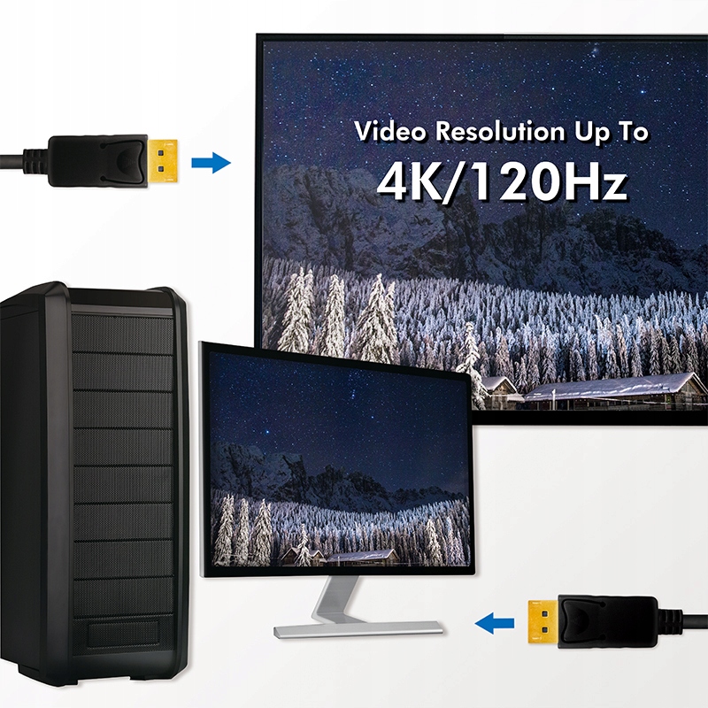 Kabel DisplayPort 1.4 DP 8K 60 Hz 4K 120 Hz 1m Kod producenta CV0119