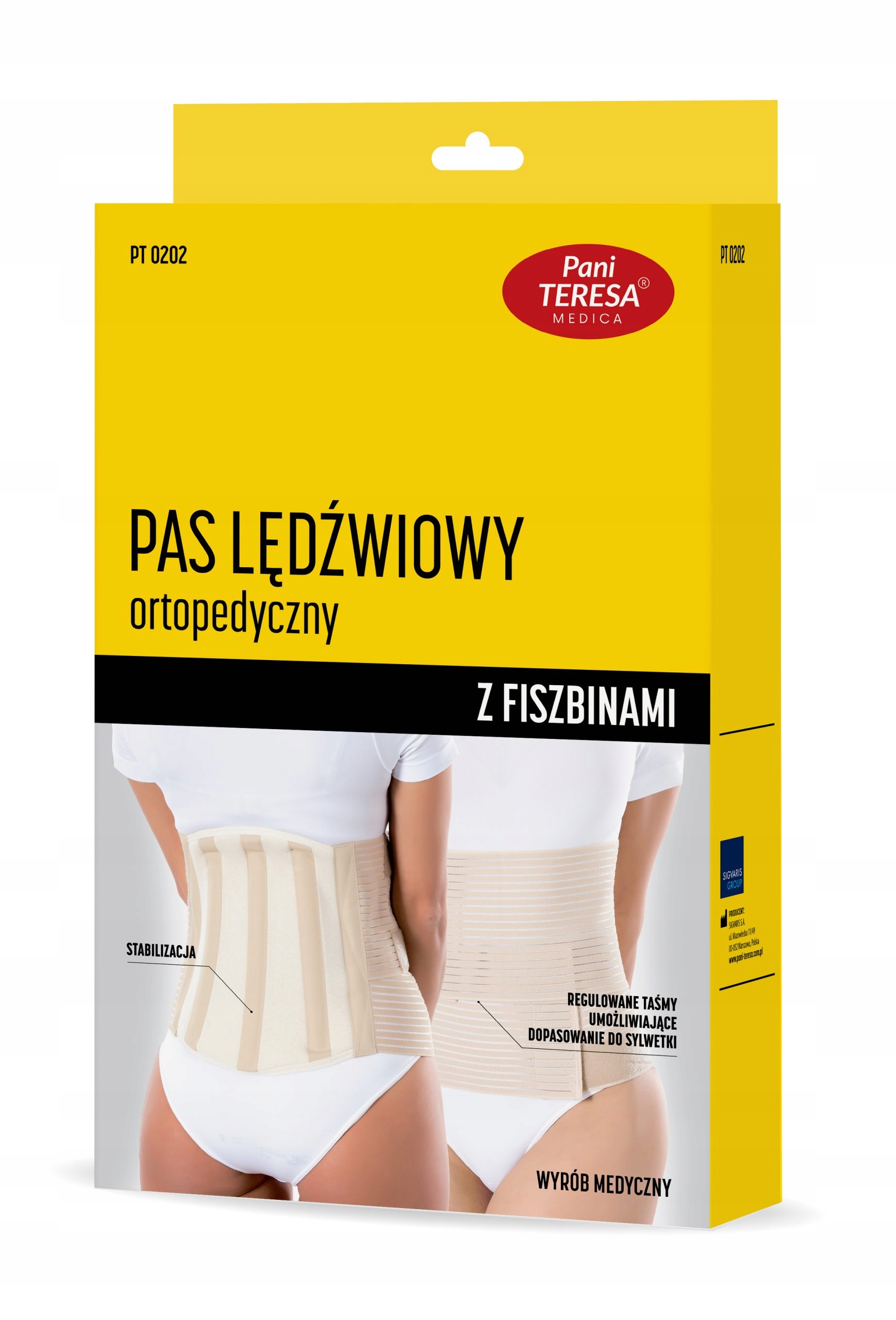 Pas lędźwiowy ortopedyczny z fiszbinami r.S
