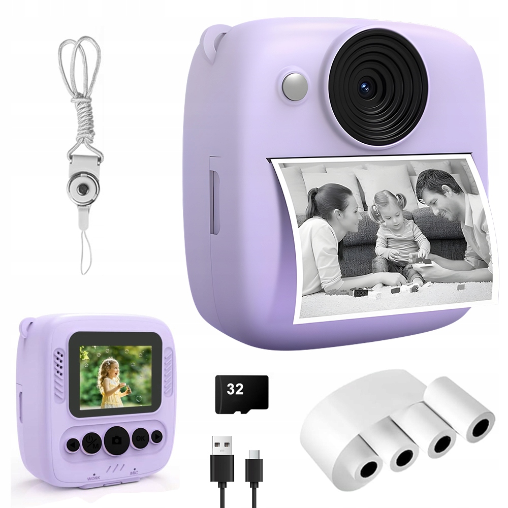 Dětský Fotoaparát Instant Printing 48MP 32GB Ideální Dárek