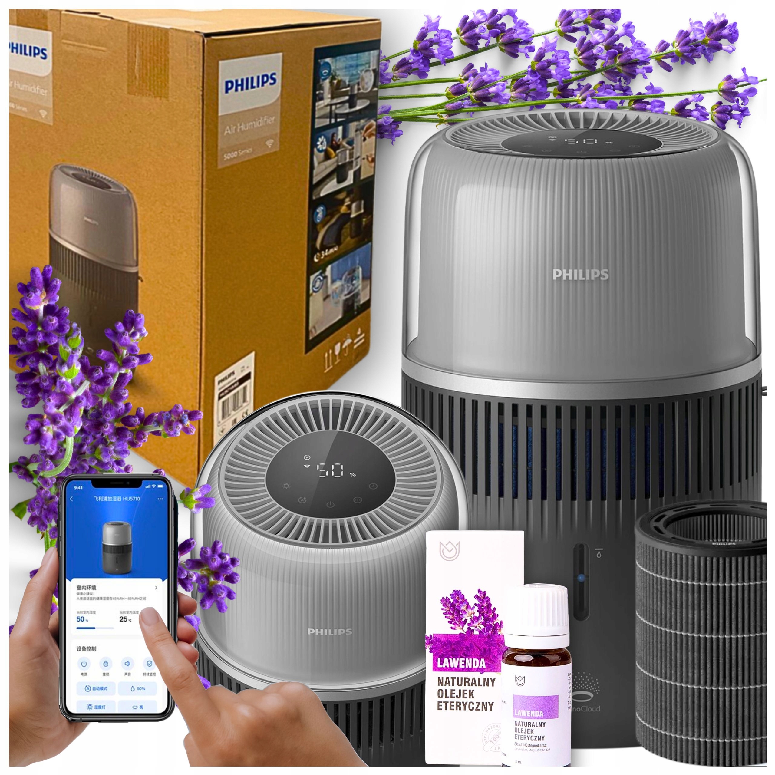 Philips Zvlhčovač vzduchu HU5710/03 Aromaterapie 4,5 l 56 m² Olej Bonus