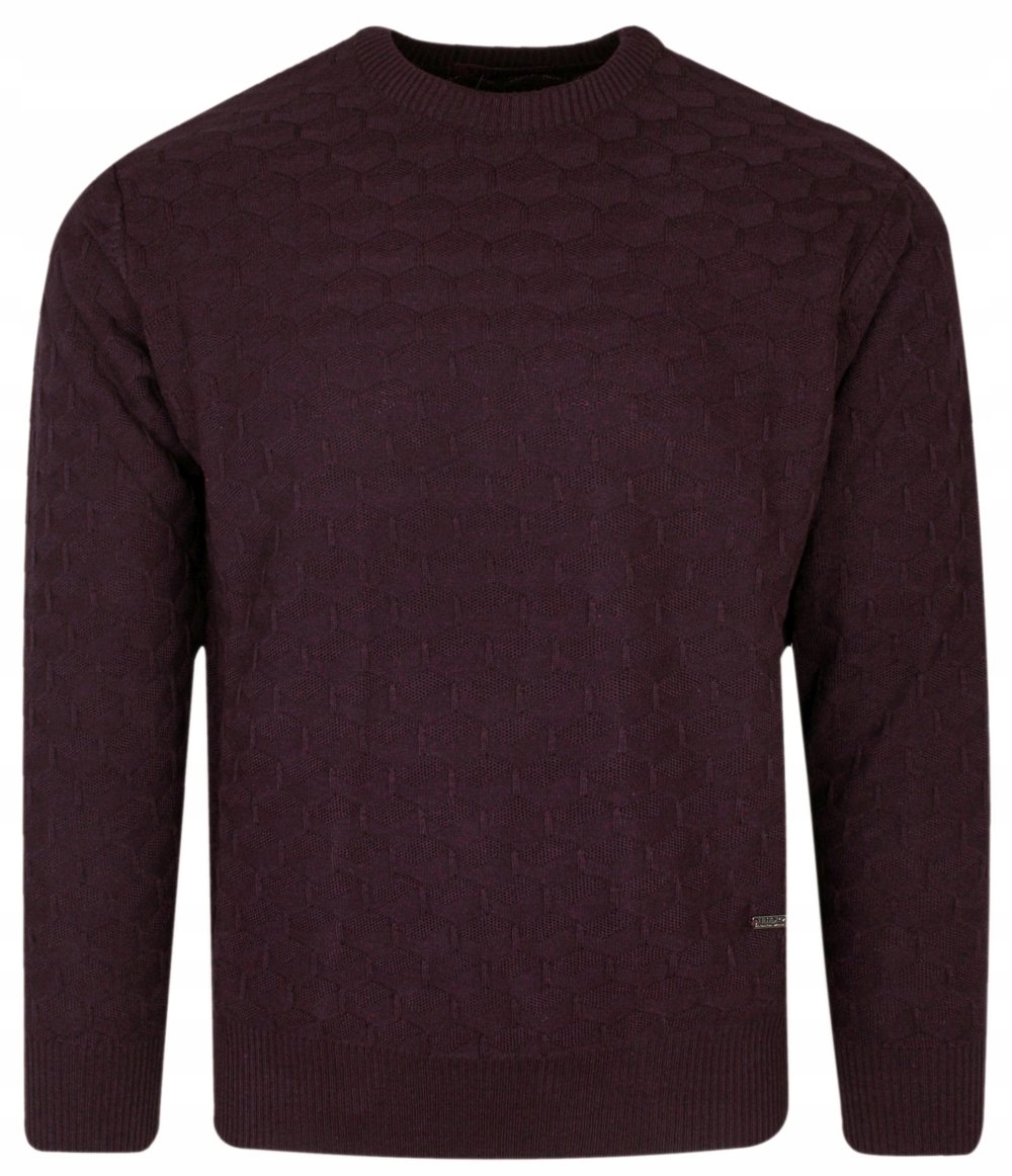 Bordový svetr s kulatým výstřihem XL