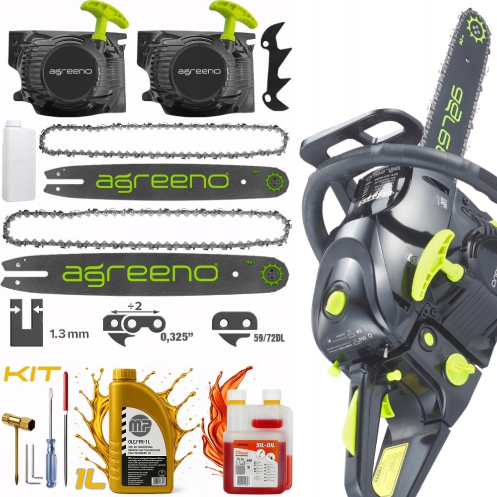 Benzínová řetězová pila Pro motor 58 cm³ 5,7 Km vodící lišta 52 cm Set