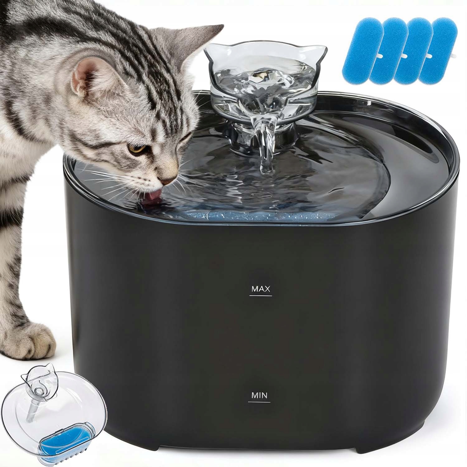 Levně Automatické Krmítko Pro Kočky A Psa Fontána Tichá S Filtrem 2.2 L