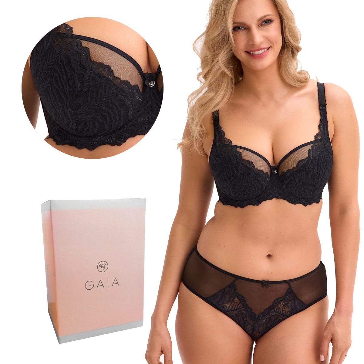 Podprsenka s krajkou Semi-Soft Isla 1228 polovyztužená černá 80B