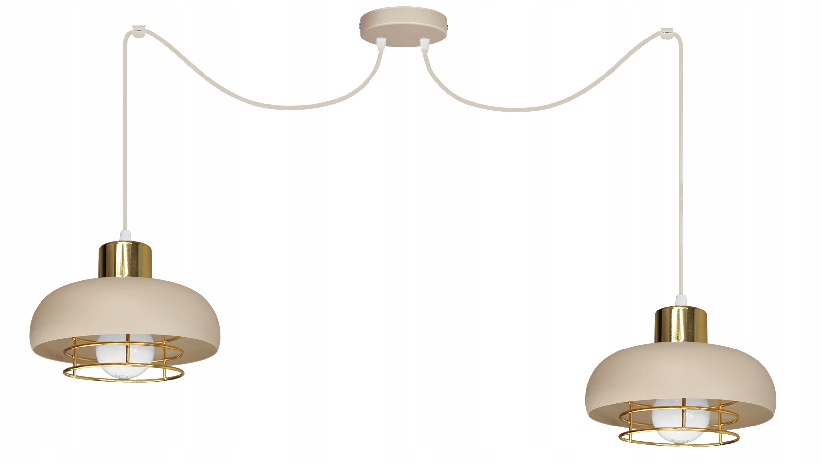 Závěsná stropní lustrová lampa Pajak Elo 2 loftová stropní lampa béžová zlatá