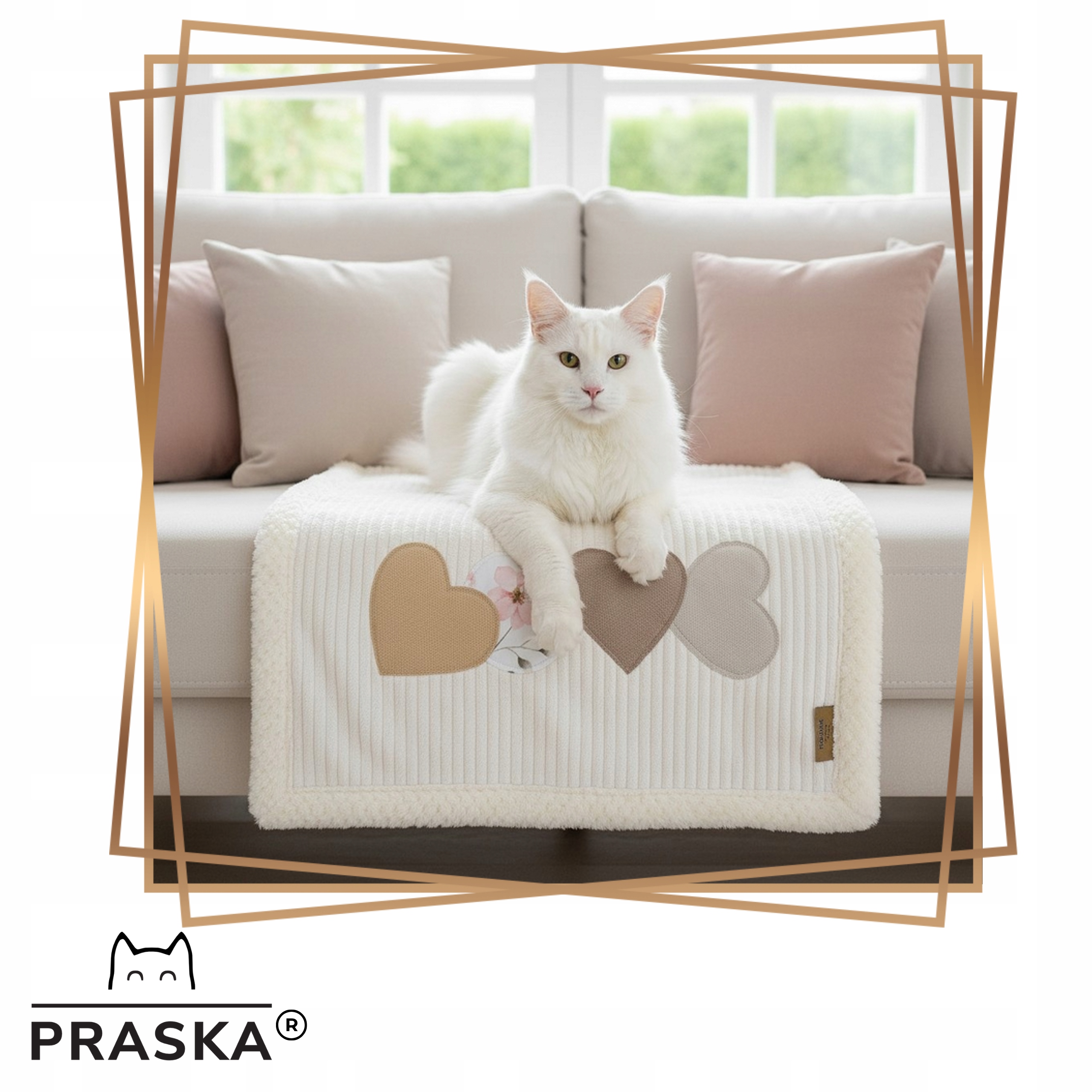 Levně Pražská deka Pelíšek Pro Kočky 60x50 cm Love teplá s kožešinou