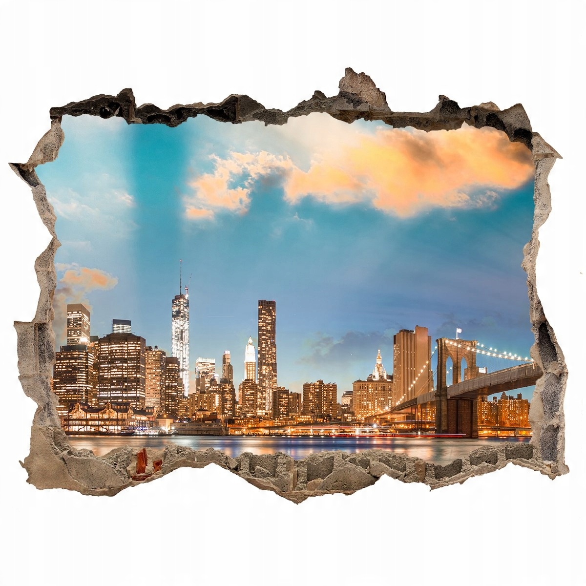 

Fototapeta dziura na ścianę 3d Most Brookliński