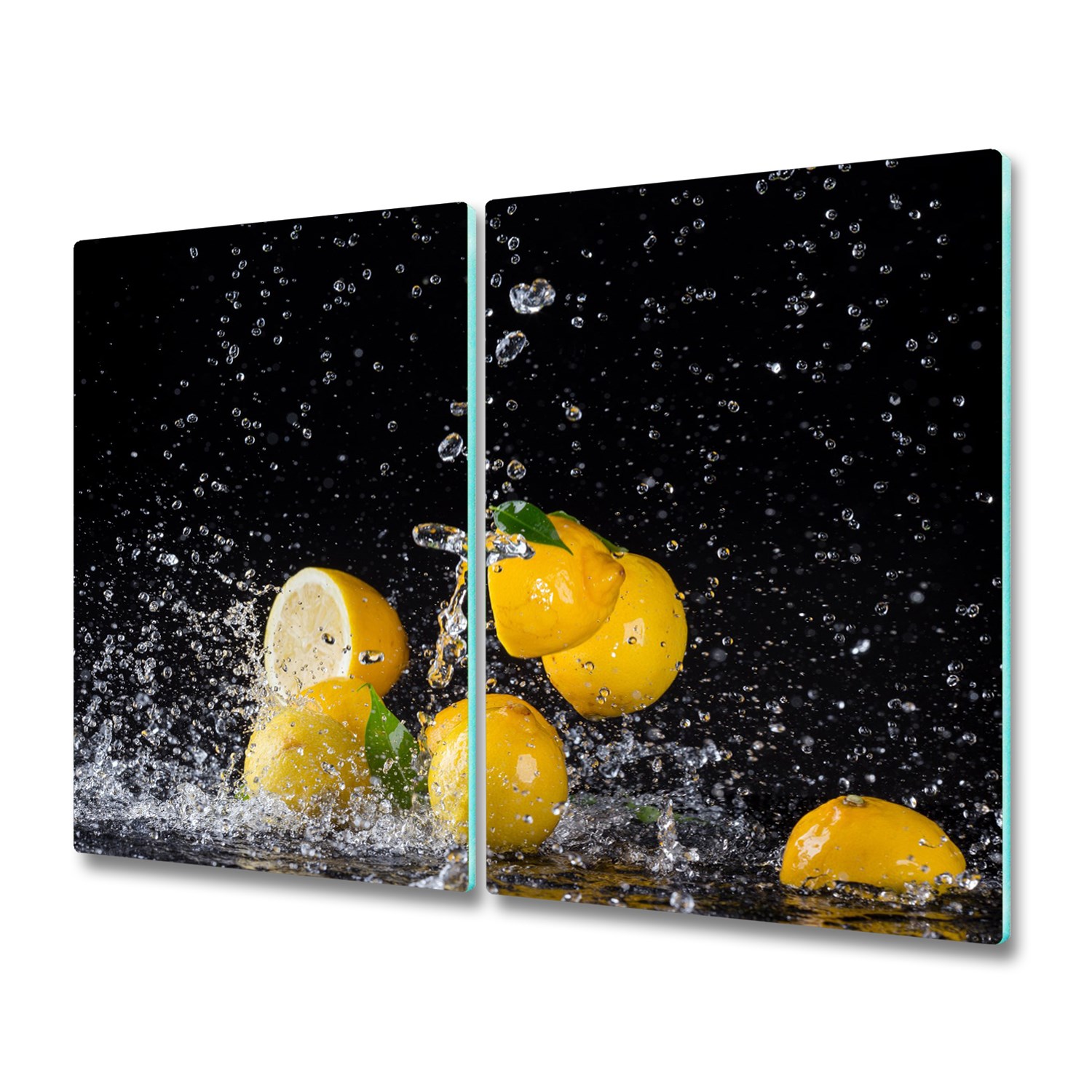 

Szklany panel na kuchenkę Cytryny i woda 2x30x52