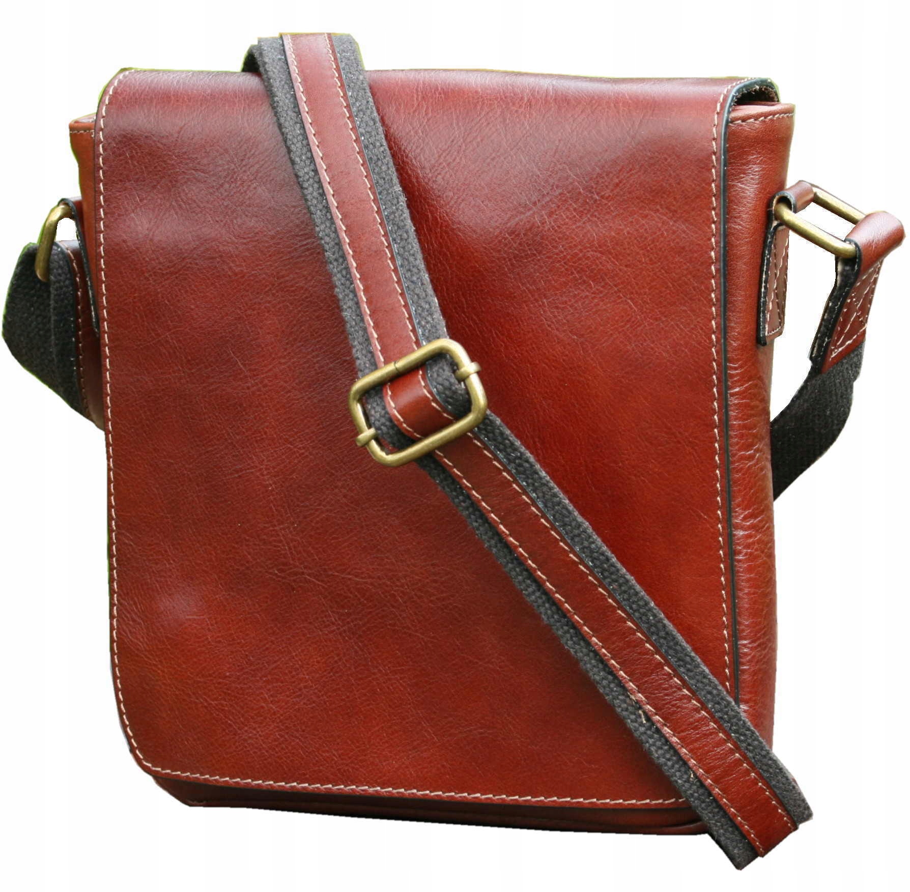 Pánská kožená taška přes rameno malá hnědá italská kabelka přes rameno vintage