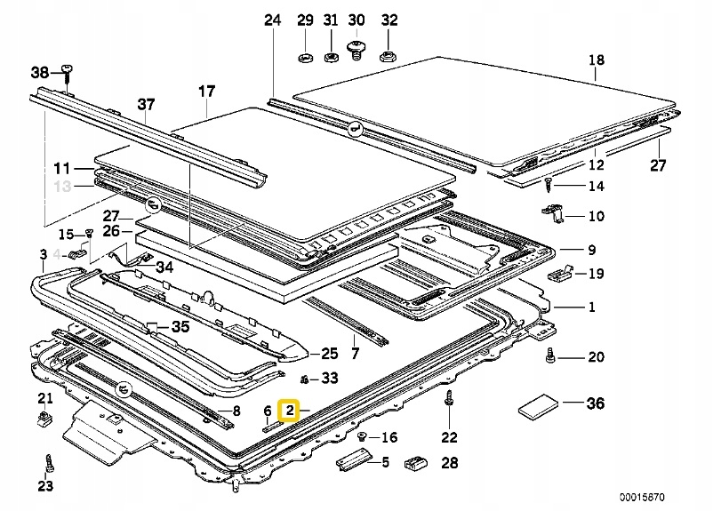 Oryginalna uszczelka szyberdachu BMW E34 Touring