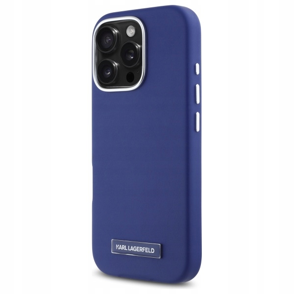 Karl Lagerfeld Fw Metal Plate MagSafe Pouzdro pro iPhone 16 Pro Max, modré