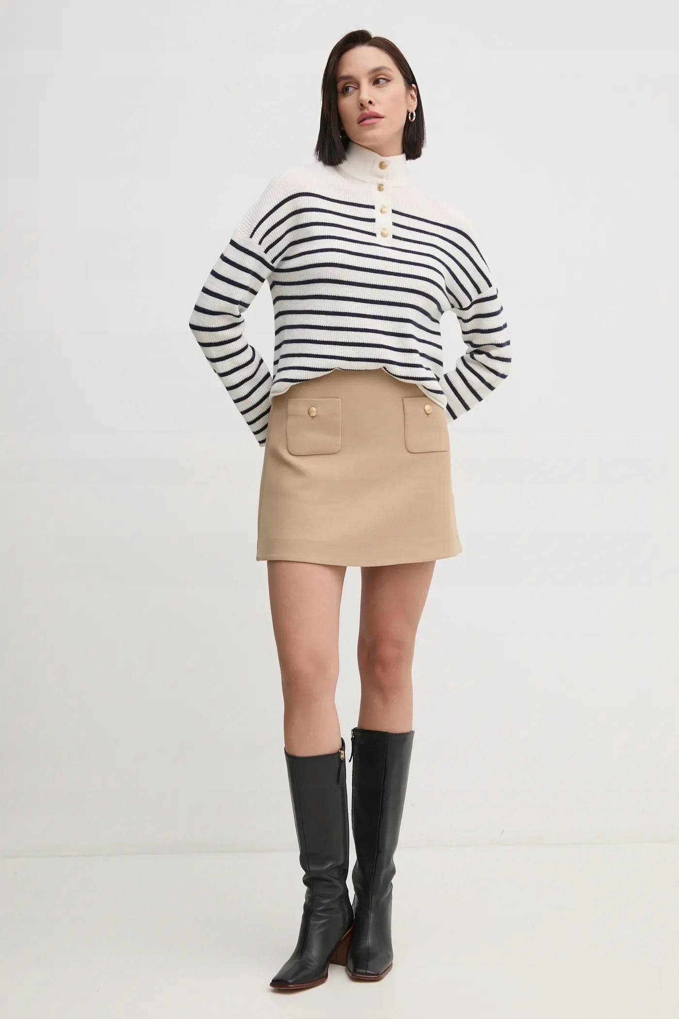 Tommy Hilfiger Dámský vlněný svetr béžové barvy WW0WW44981 XL