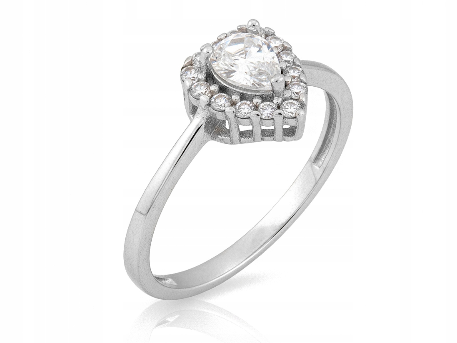 Prstýnek ze stříbra 925 Srdíčko se zirkony jako dárek r19