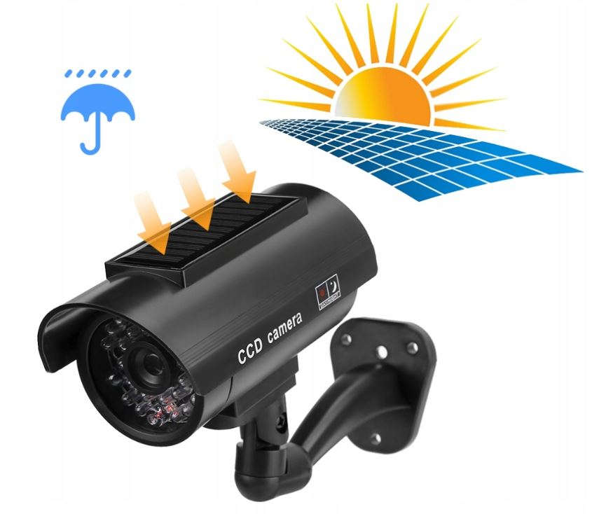 KAMERA ATRAPA IR LED MONITORING ZEWNĘTRZNA ŚCIENNA KAMERA Z DIODĄ MIGAJĄCA Waga produktu z opakowaniem jednostkowym 0.15 kg