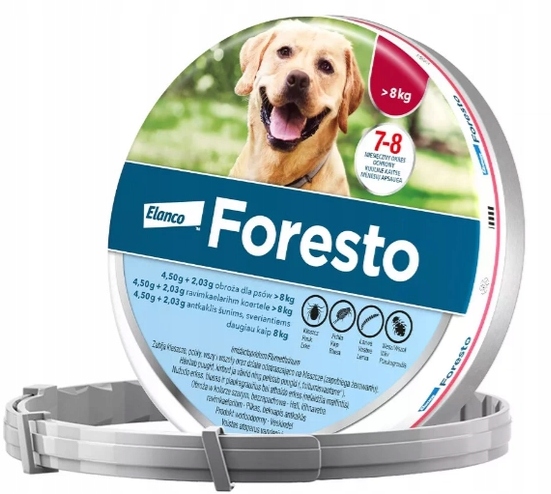 Foresto Obroża na pchły kleszcze pasożyty dla psa powyżej 8kg 70cm duża