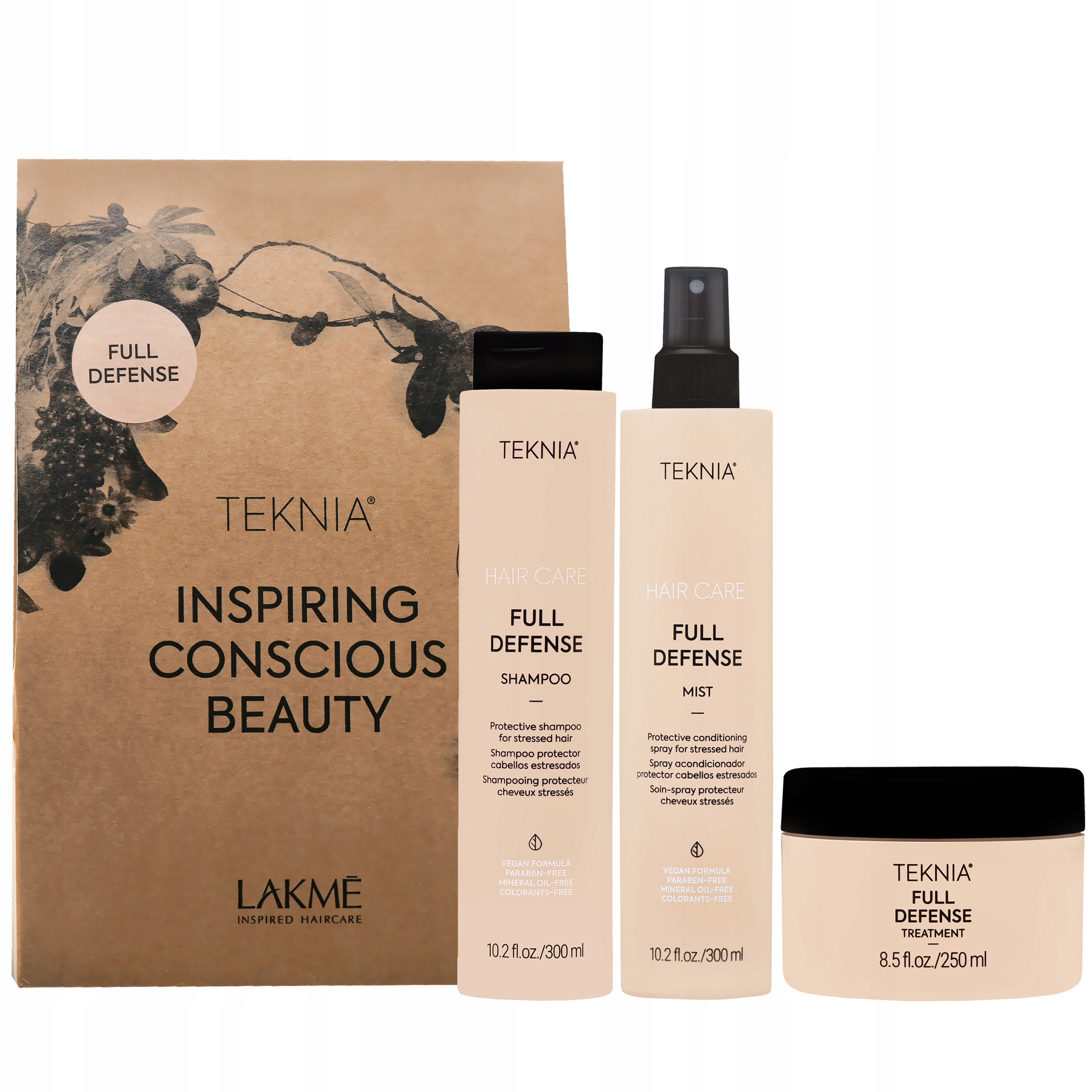 Lakme Teknia Full Defense sada pro intenzivní regeneraci pramenů 2x300+250 ml