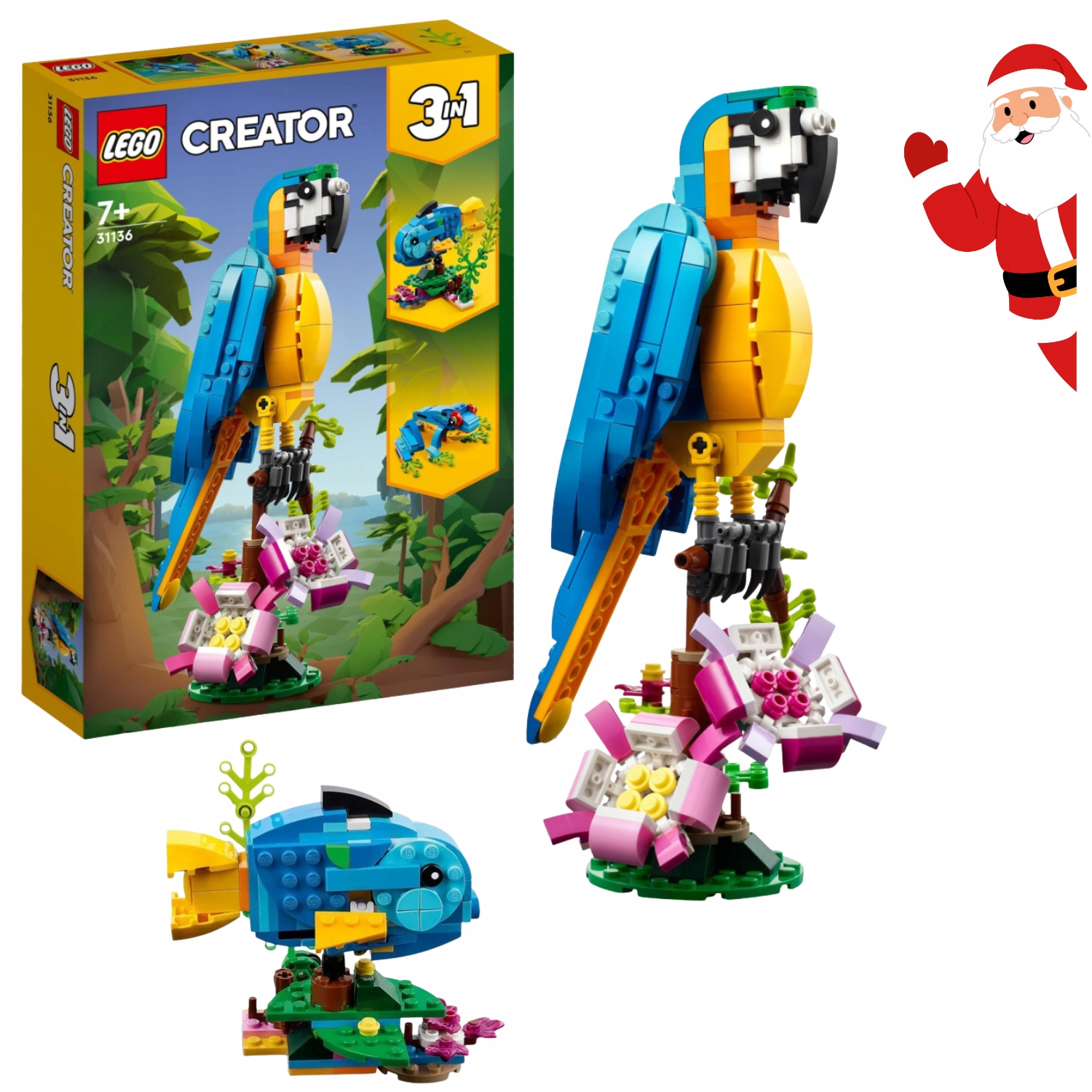 Klocki Lego Creator 3 W 1 Egzotyczna Papuga 31136 Ryba I Żabka Dla Dzieci