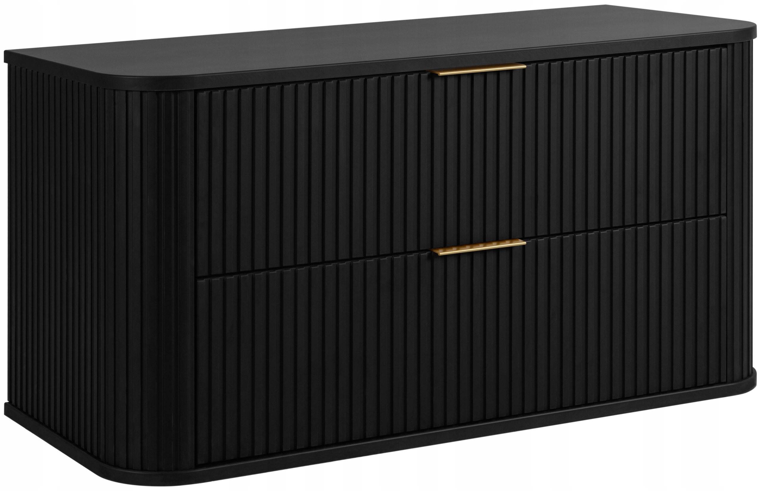 Koupelnová skříňka pod umyvadlo Rýhovaná Závěsná Černá 100 Oválná čela