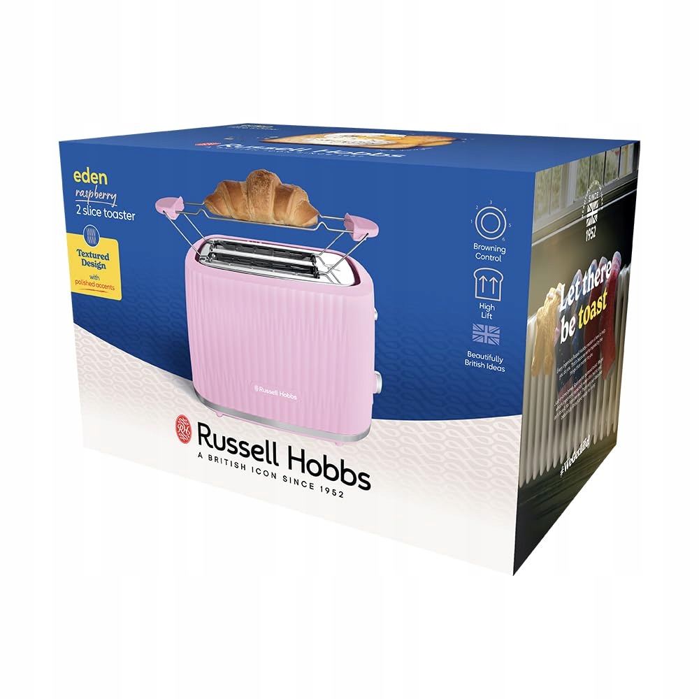 RUSSELL HOBBS Toster 2 Kromki 6 Stopni Opiekania Funkcja Podgrzewania — miniatura 7