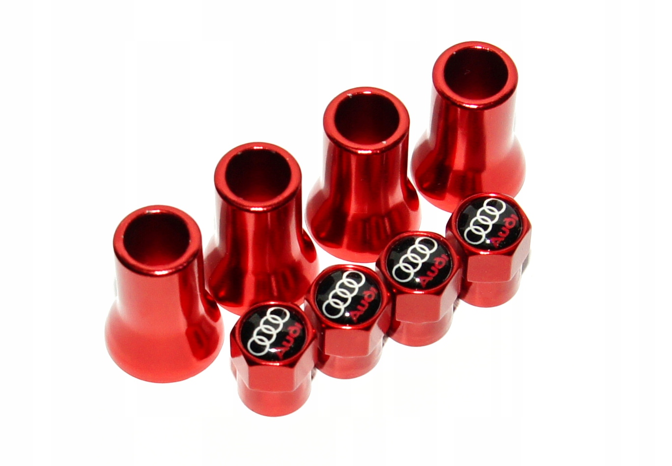 

Nakrętki nakładki na wentyle Audi czerwone tuning