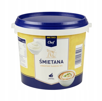 Levně Metro Chef Smetana 18% 5 kg, čerstvá a krémová, vhodná na vaření, do omáček a dezertů