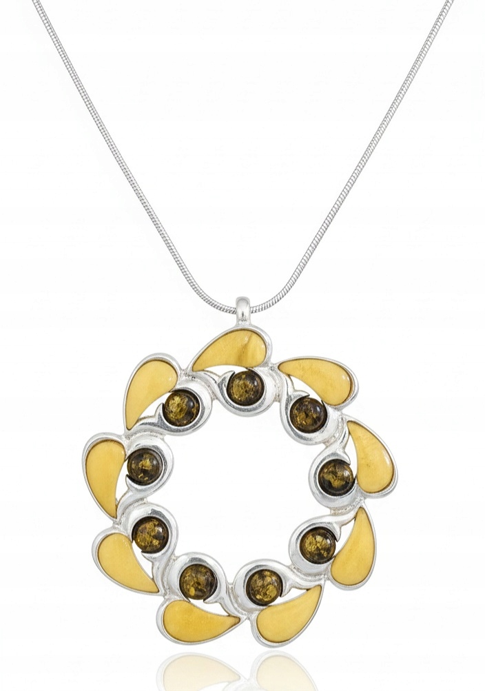 Klasický Stříbrný Přívěsek S Jantarem