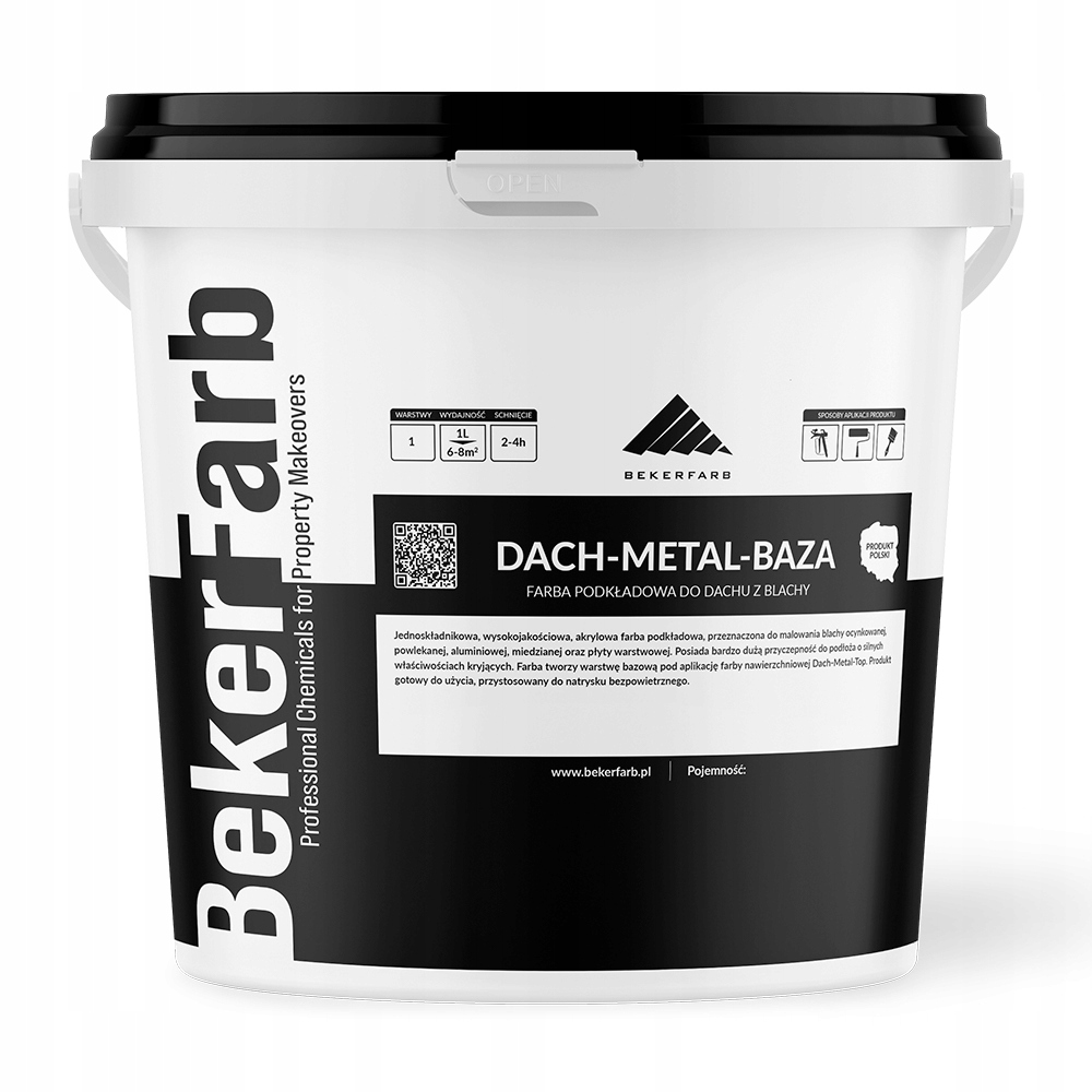 Farba na Dach Podkładowa do Dachu z Blachy 5L Kolory