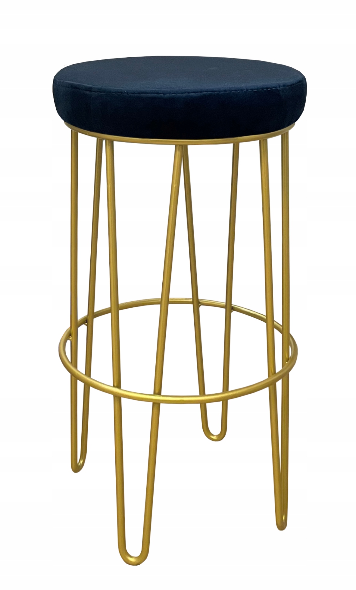 

Hoker niski taboret barowy 66cm złoty metalowy 4P