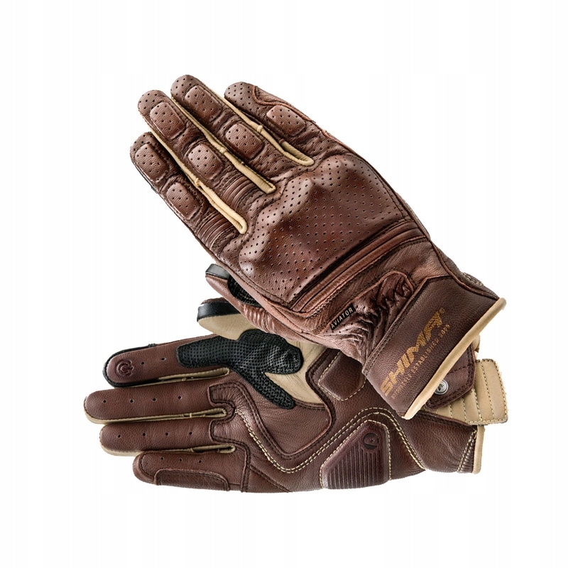 Rękawice motocyklowe Shima Aviator Light brązowy