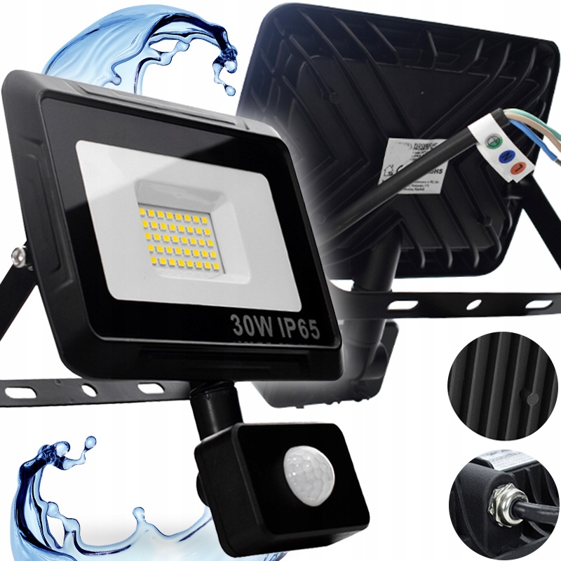 2X Venkovní Led Halogenový Reflektor Se Senzorem Pohybu Soumraku IP65 30W