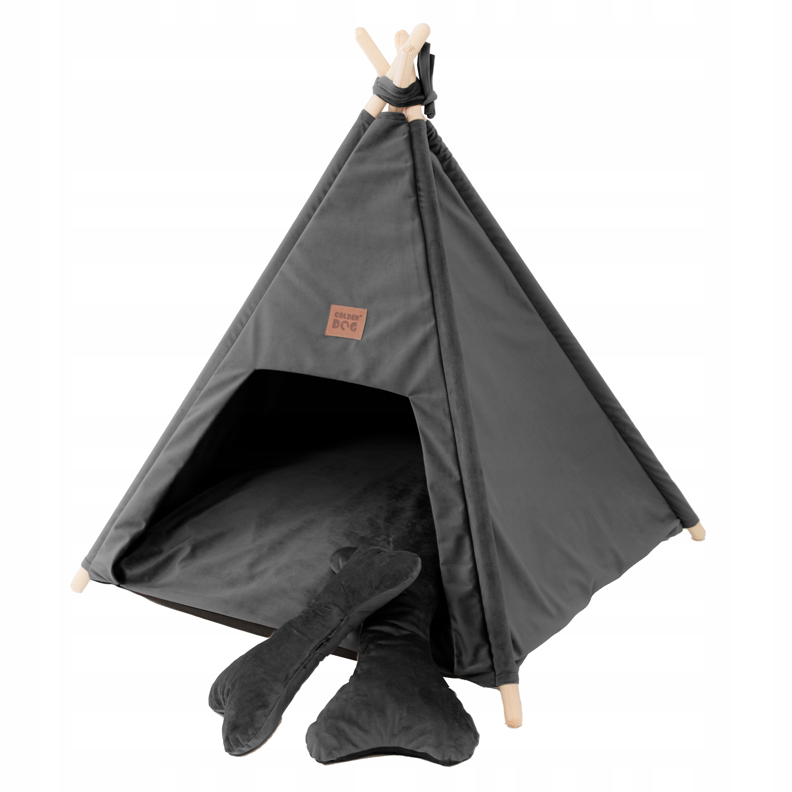 Levně Pelíšek pro psa nebo kočku Royal Velvet tipi stan úkryt +2 polštáře