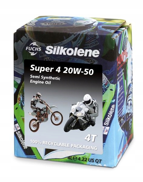 Olej do motorov 4T Sae 20W50 Silkolene 4 4 l sada pre vodiča #35